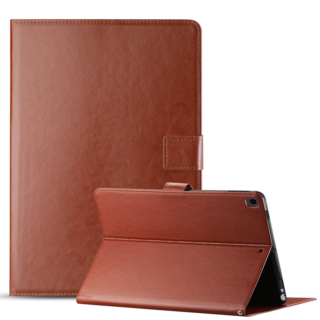 Reiko Leather Folio Cover Protective Case for 10.2" iPad 8 2020 or iPad 7 2019 In Brown